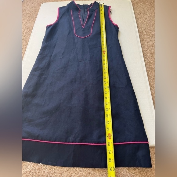 Eliza J Sleeveless Navy with Pink Piping Dress Size 4 - Picture 4 of 9